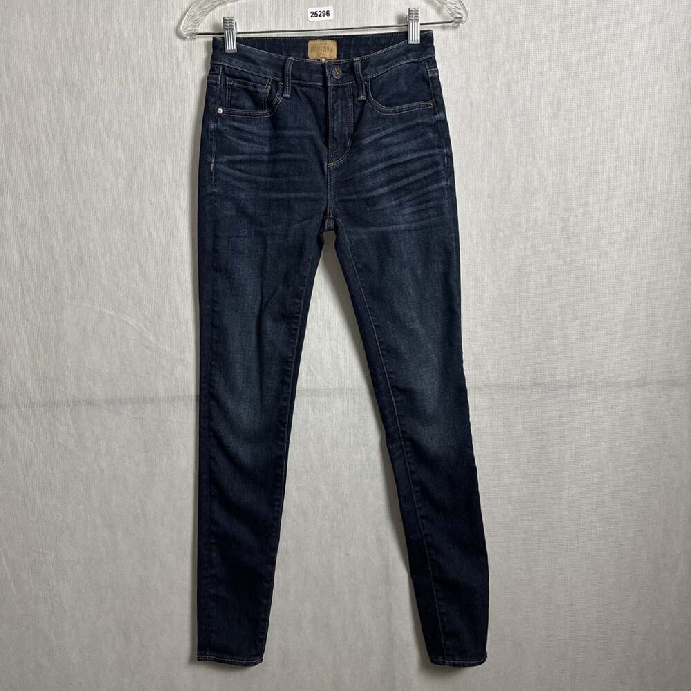 Driftwood Women's 24 Solid Blue Denim Jackie Mid Rise Skinny Jeans